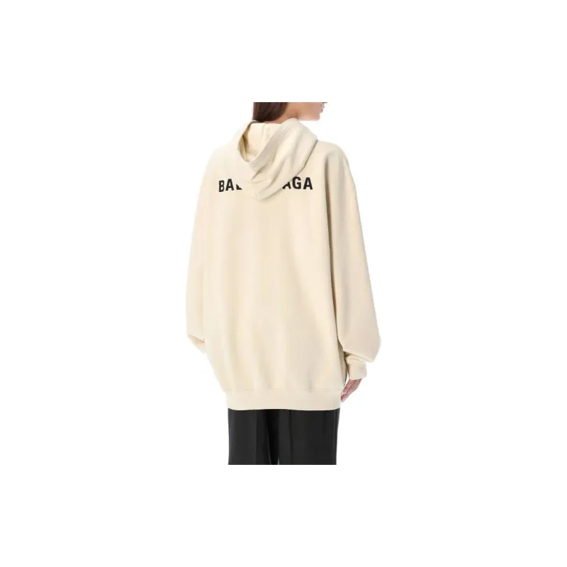 Balenciaga Sweatshirt Loose Fit Style Women's Ivory White-3