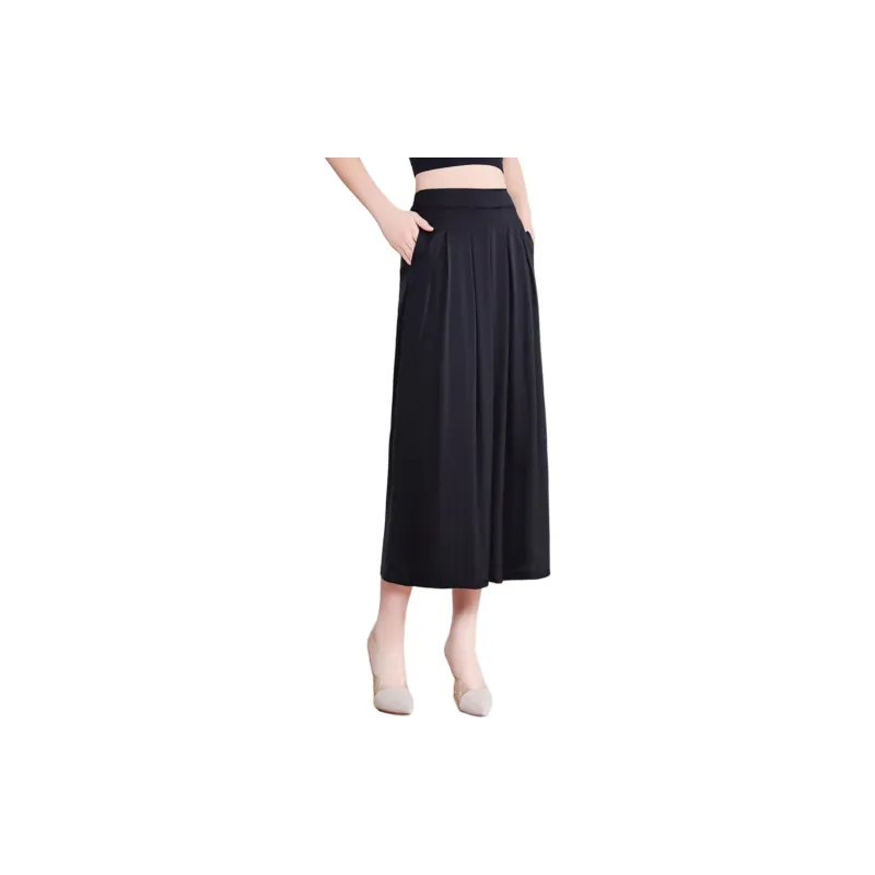 Yi Mengyuan Silk Casual Pants Women's Black-1