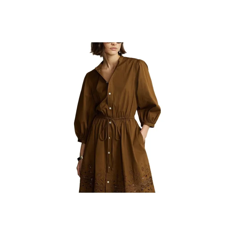 Polo Ralph Lauren Broderie Anglaise Cotton Shirt Dress-1