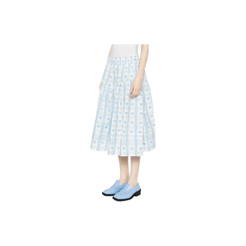Story Mfg Casual Long Skirts Women's Light Blue-3