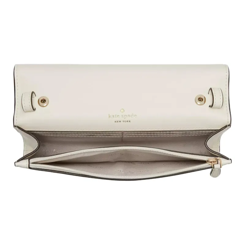 Kate Spade Cross Grain Leather Shoulder Bag, Crossbody Bag Women's White-3