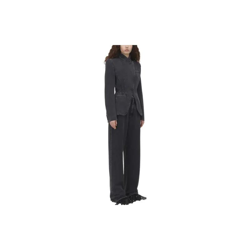 Alexander McQueen Twisted Spliced Denim Jacket-3