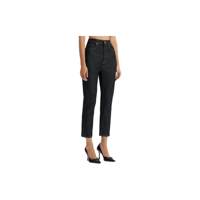 SCANLAN THEODORE High Rise Straight Crop Jean Jeans Women's Indigo/Indigo Blue-3