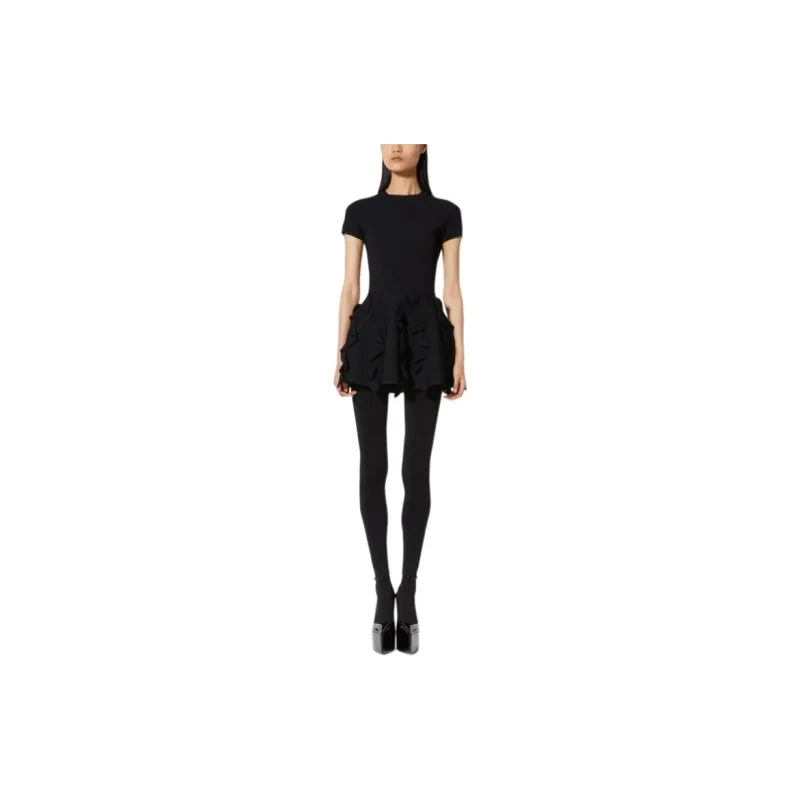 Valentino Short Sleeved Dress Women's Black-1