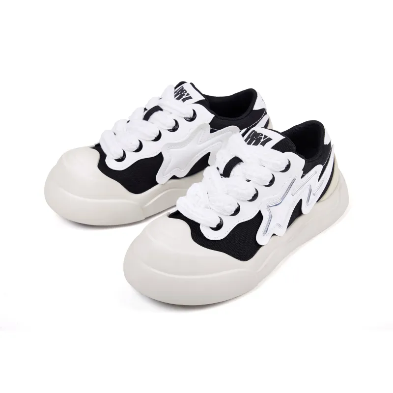 Hemy Anti Slip Wear Resistant Low Top Casual Shoes Unisex Black-2