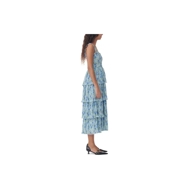 GANNI Slip Dresses Women's Ice Water Blue-4