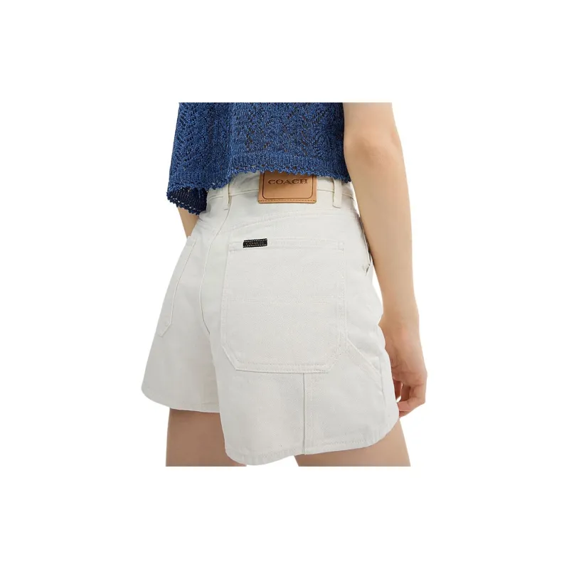 COACH SS24 Denim Shorts Women's White-3