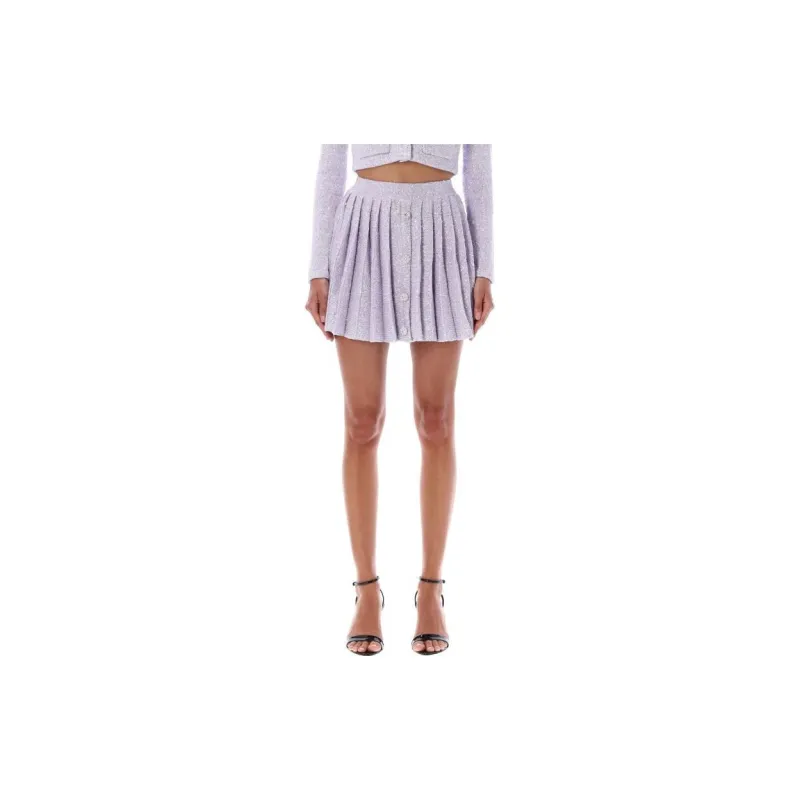 Self portrait Sequin Pleated Knit Skirt-4