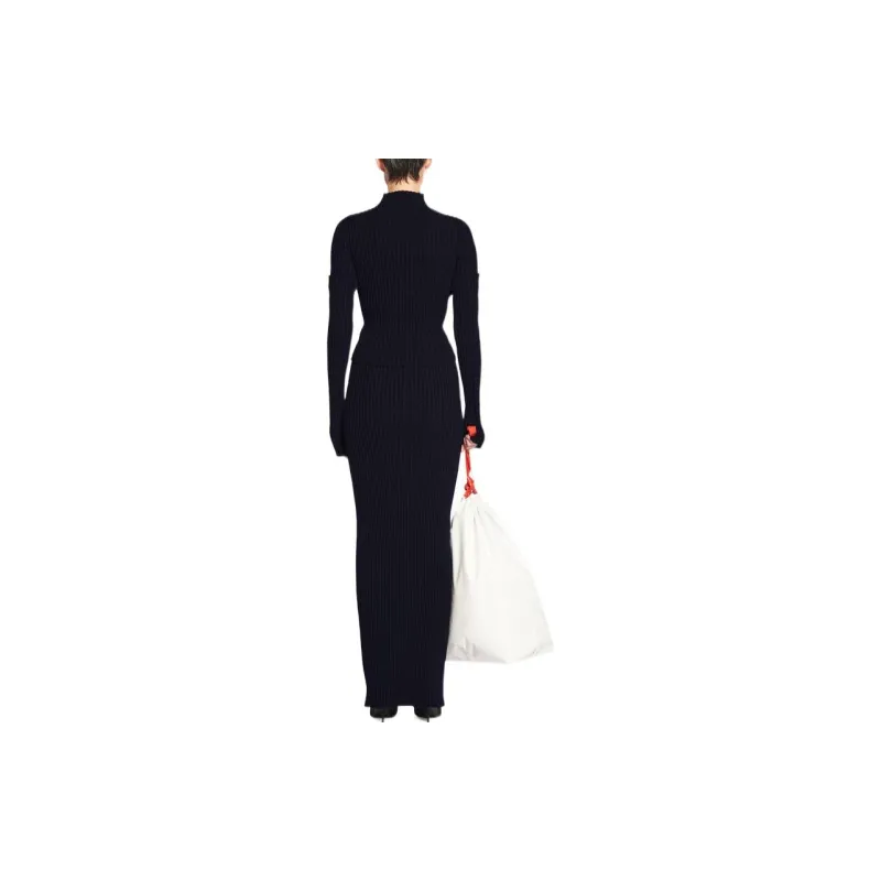 Balenciaga SS22 Knit Long Skirts Slim Fit Women's Black-3