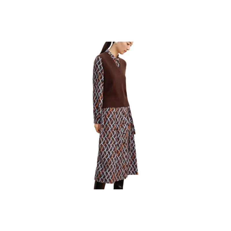 JZ. ANNAKRO Skirt Set Women's Floral Coffee-2