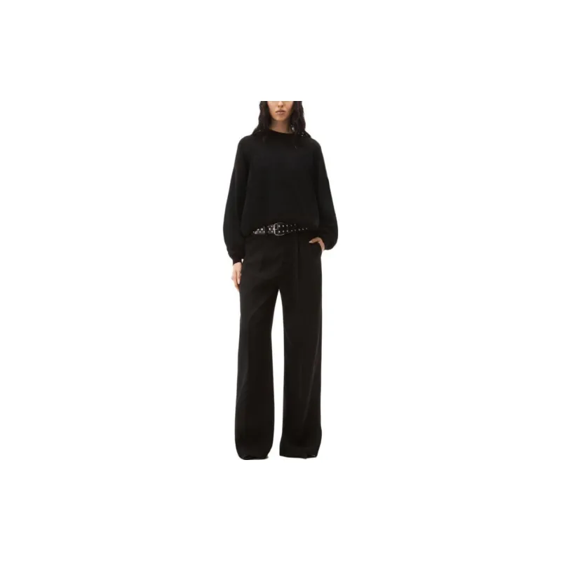 Alexander Wang Embossed Logo Ribbed Pullover Black-2