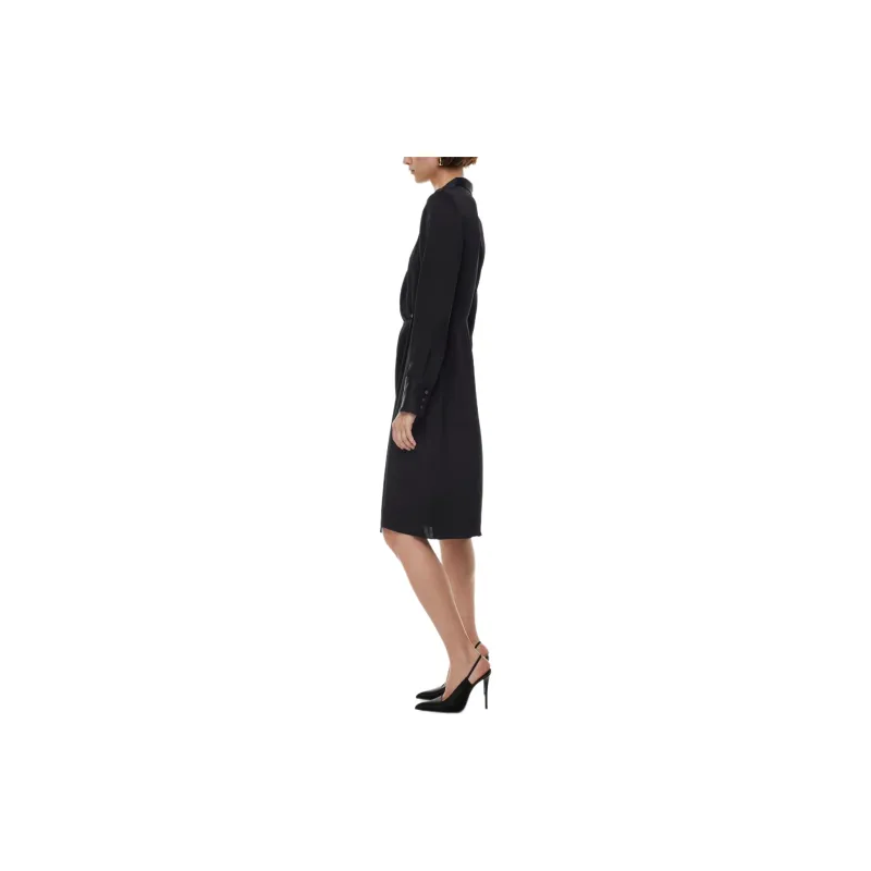 ARITZIA Babaton Larchmont Satin Midi Dress Long-Sleeved Dresses Women's BLACK/Black-4