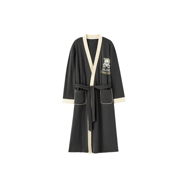 Colorful Sleep Robe Men's Dark Gray-0