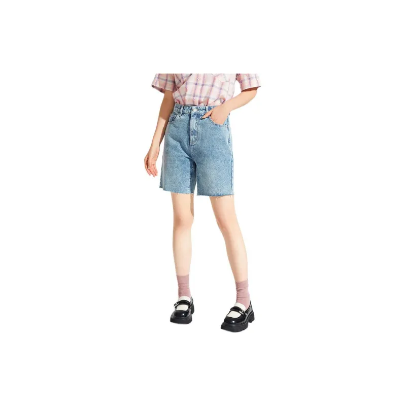 Hotwind Denim Shorts Women's Blue-0