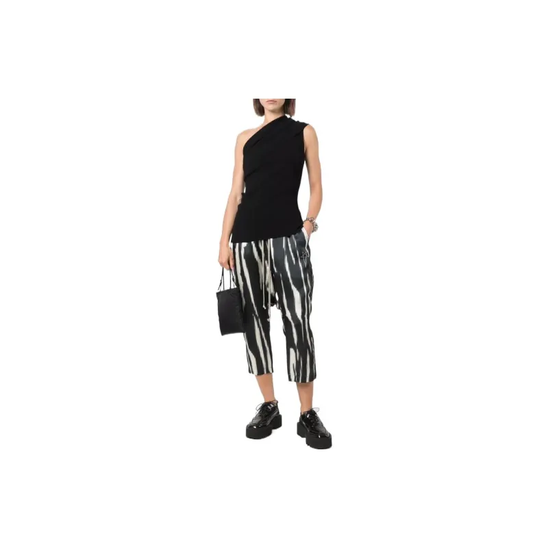 Rick Owens DRKSHDW Zebra print Dropped Crotch Trousers-1
