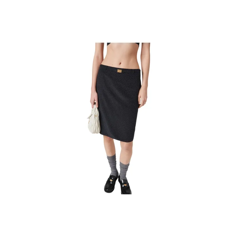 MIU MIU SS24 Casual Short Skirts Women's Black-3