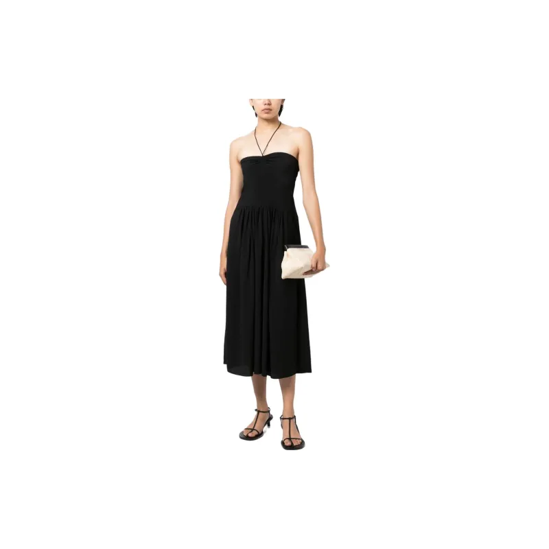 VINCE Halterneck Pleated Dress-1