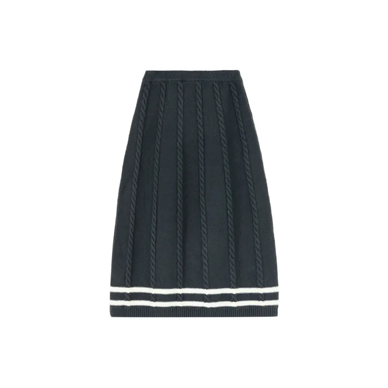 B.Duck Casual Long Skirts Women's Dark Gray-1