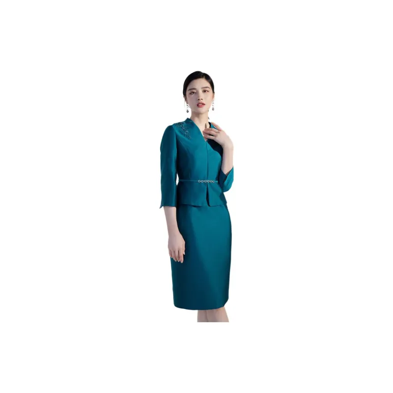 BBLLUUEE Long Sleeved Dress Women's Sea Blue-1