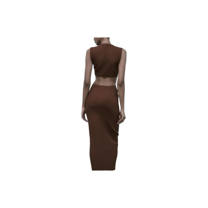 ZARA Sleeveless Dresses Women's Chocolate-2