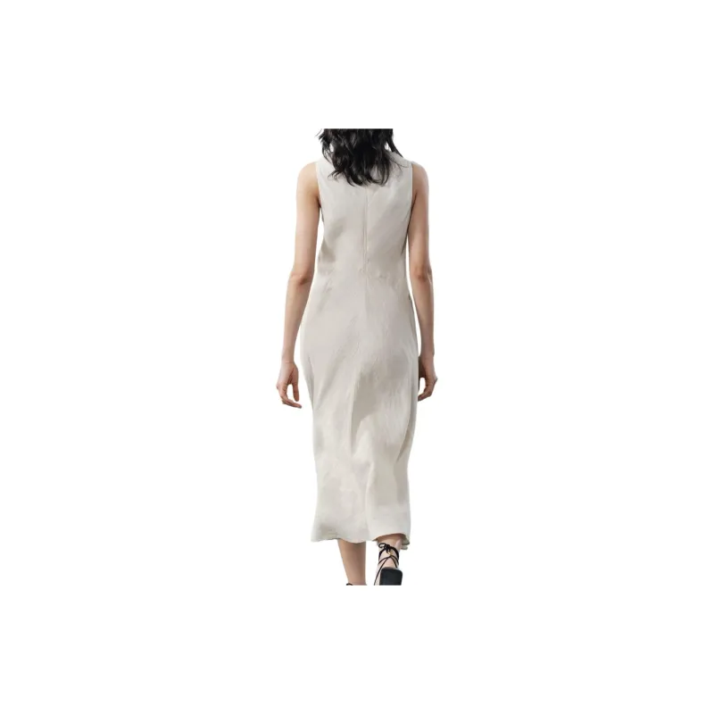ZARA Sleeveless Dress Women's Brown-3