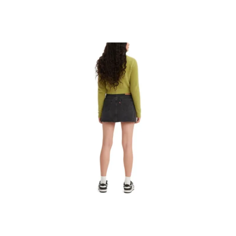 Levis Logo patch Short Denim Skirt-3