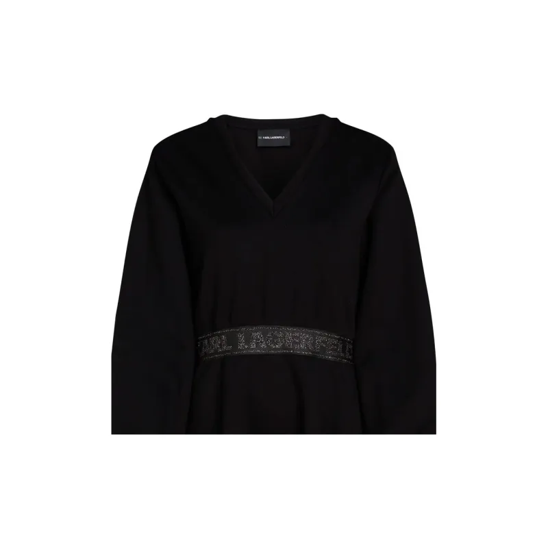 Karl Lagerfeld Glitter Logo tape Dress-5