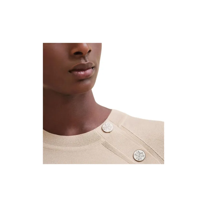 HERMES Cashmere Sweater Women's Beige-2