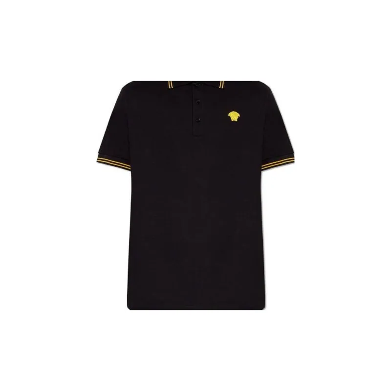 VERSACE Medusa Embroidered Short Sleeved Polo Shirt-6