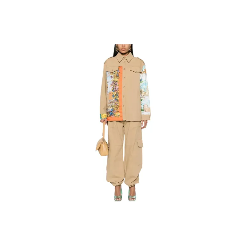 MOSCHINO Logo embroidered Cargo Palazzo Pants-1