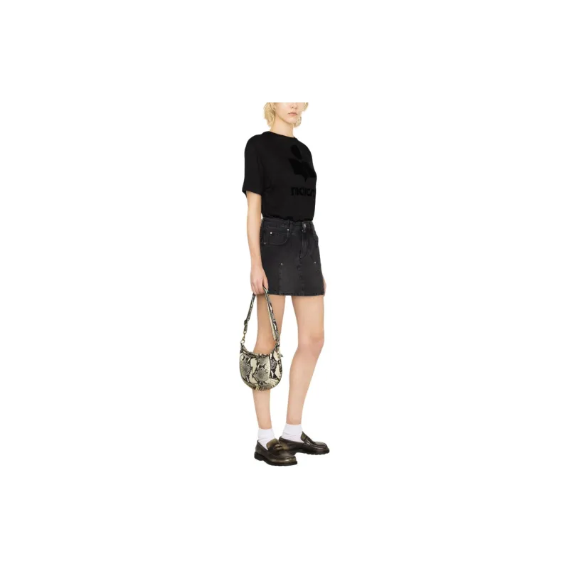 Marant ÉTOILE Zewel Flocked Linen T shirt-3