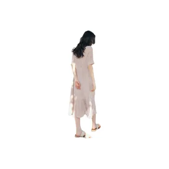 CHUMIAN Short Sleeved Dress Women's Nude Pink