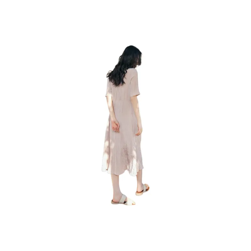 CHUMIAN Short Sleeved Dress Women's Nude Pink-0