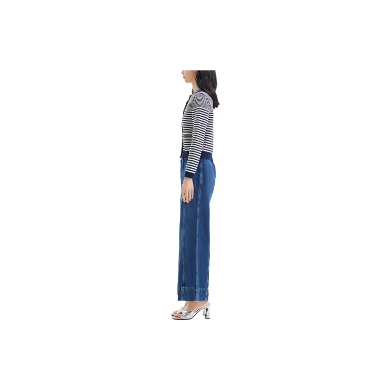 FRAME Seamed High rise Wide leg Jeans-3