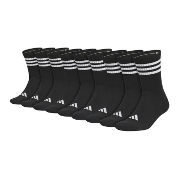 Adidas Mid Calf Socks Unisex Black 9 Double Loads