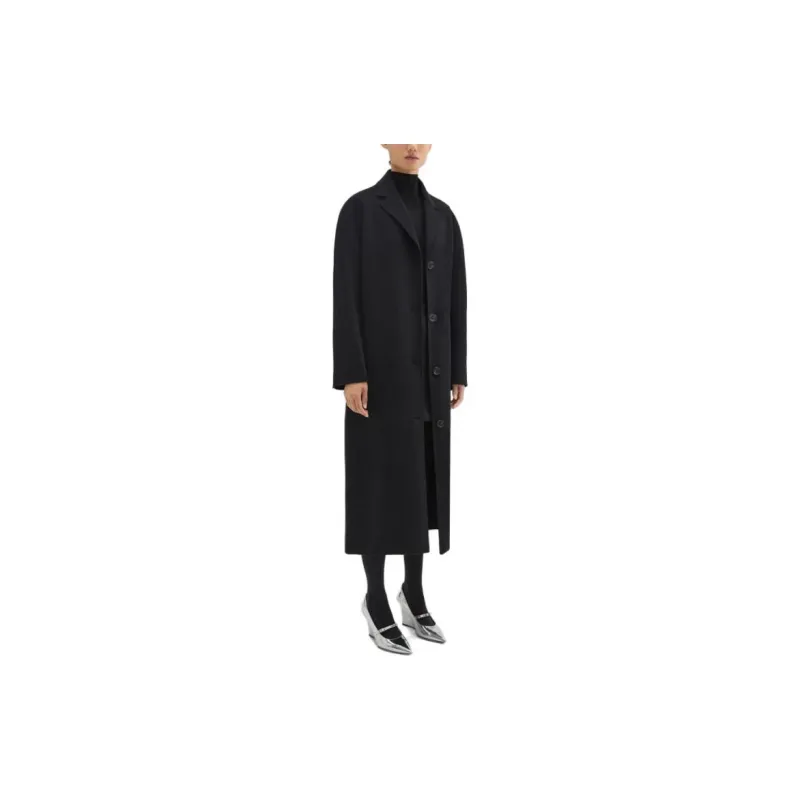 THEORY Wool-cashmere Belted-waist Coat-3