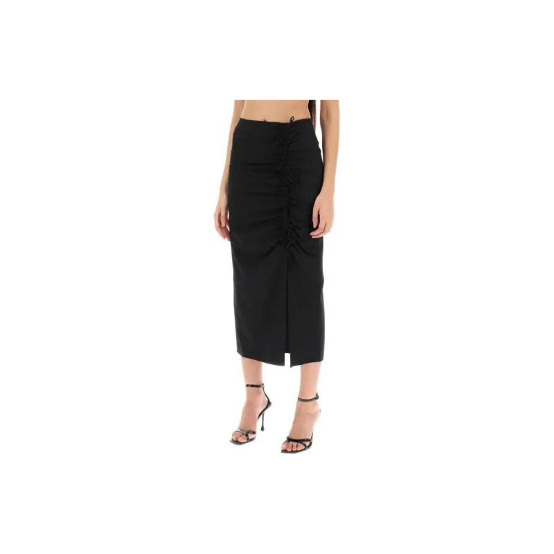 GANNI Bow Detailed Draped Skirt-3