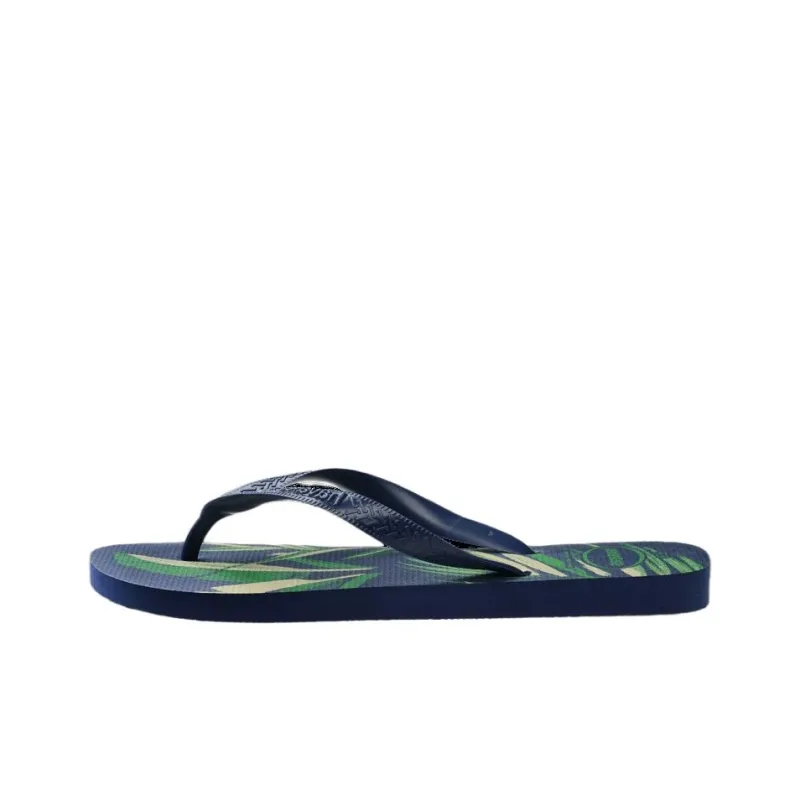 Havaianas Rubber Sole Abrasion Resistant Flip Flops Unisex Dark Blue-0