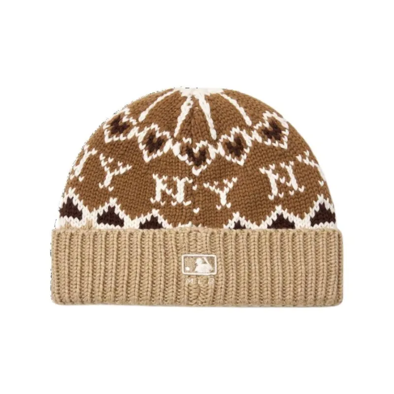 MLB Contains Wool Knitted Beanie Hat Unisex Brown-1