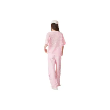 LALABOBO Drop Shoulder Sleeve T Shirt Women's Pink