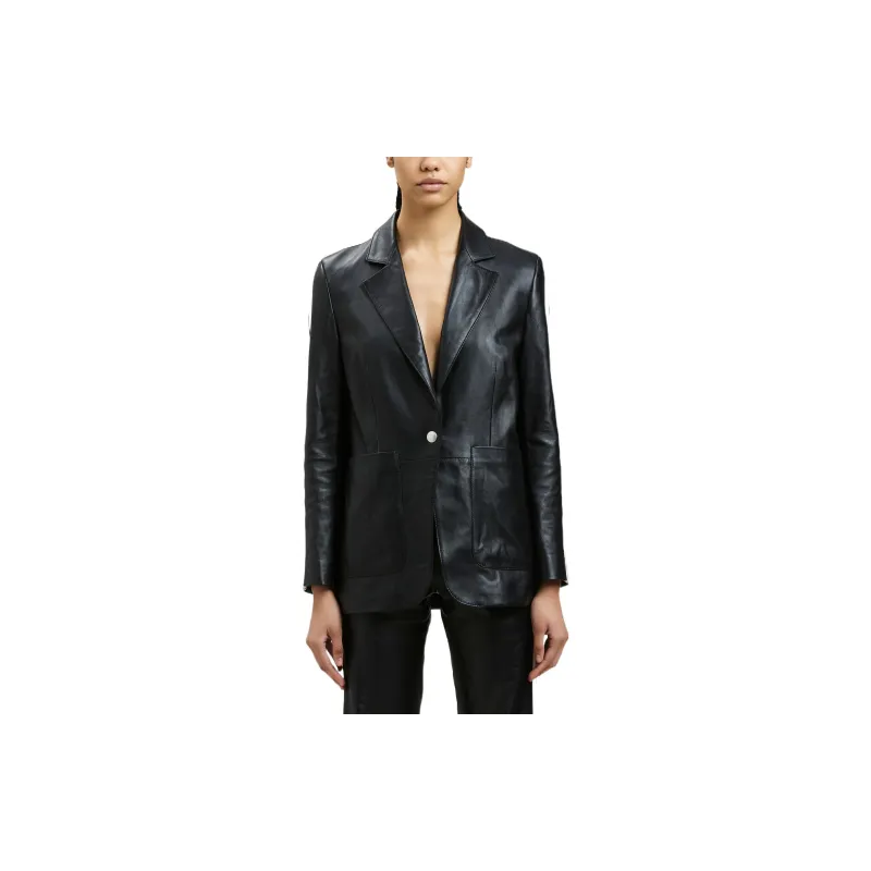 PALM ANGELS Leather Track Blazer-2