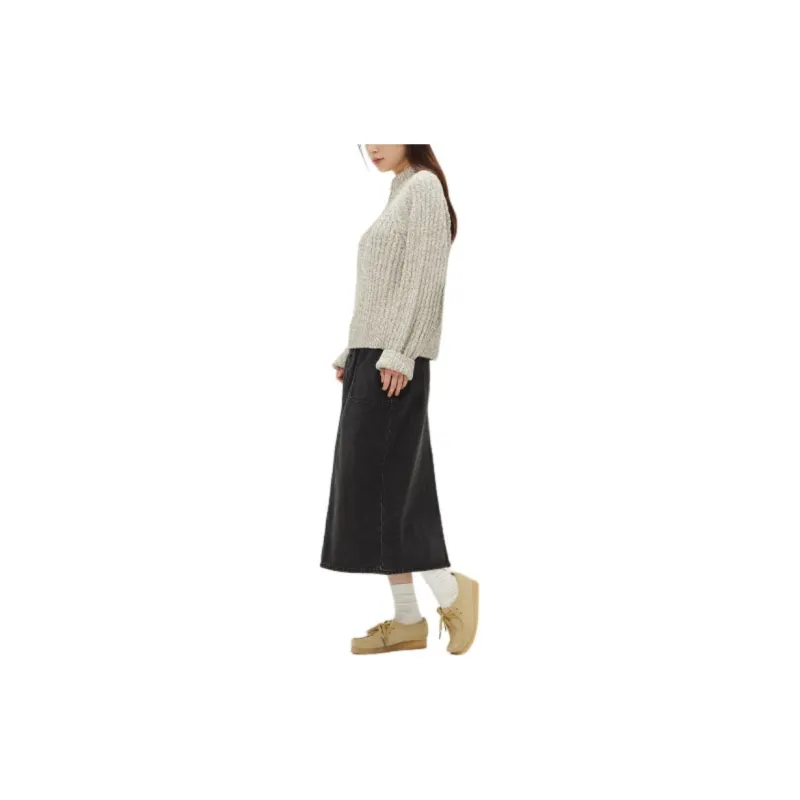 Lee Denim Long Skirts Women's Black-3
