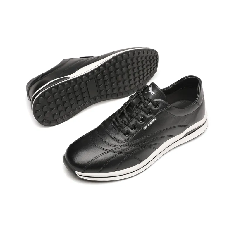 RED DRAGONFLY Sports Leather Shoes With Soft Sole Wear resistant And Lightweight Low Top Commute White Sneakers Men's-4