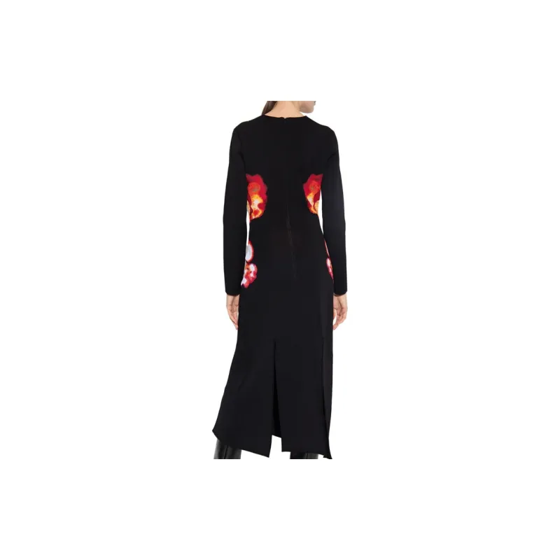 Alexander McQueen Solarised Orchid Jacquard Midi Dress-2