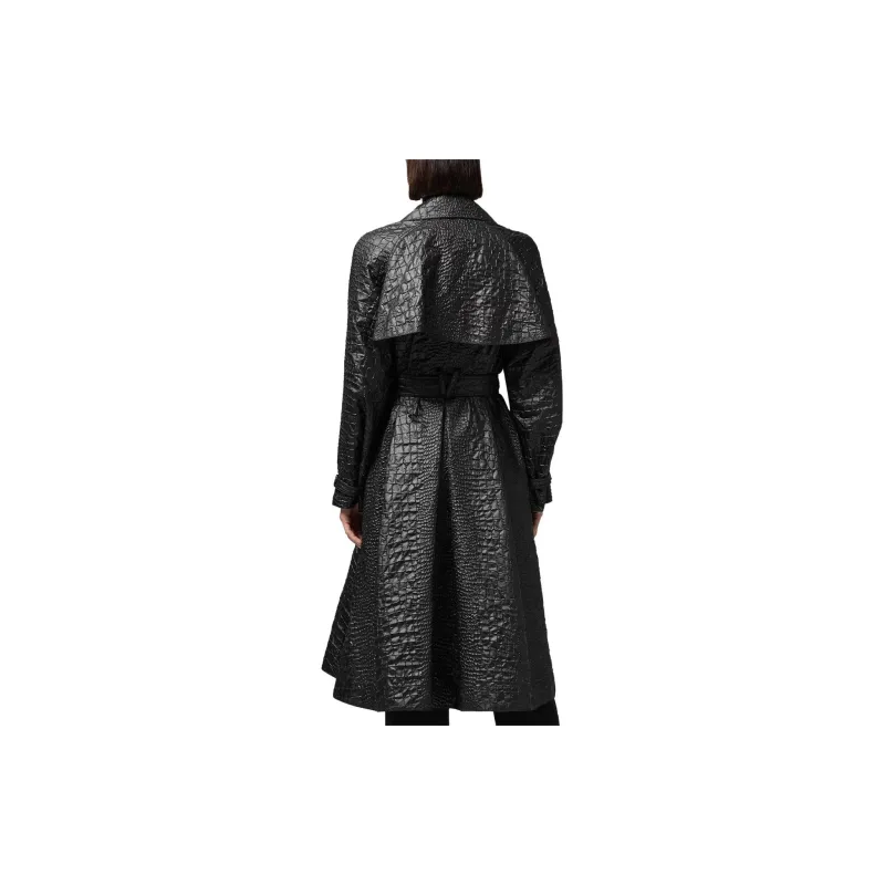 VERSACE Embossed Belted Trench Coat-2