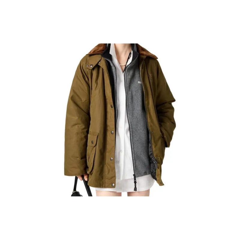 MIU MIU Fleece Zip Sweatshirt 'Grey'-4