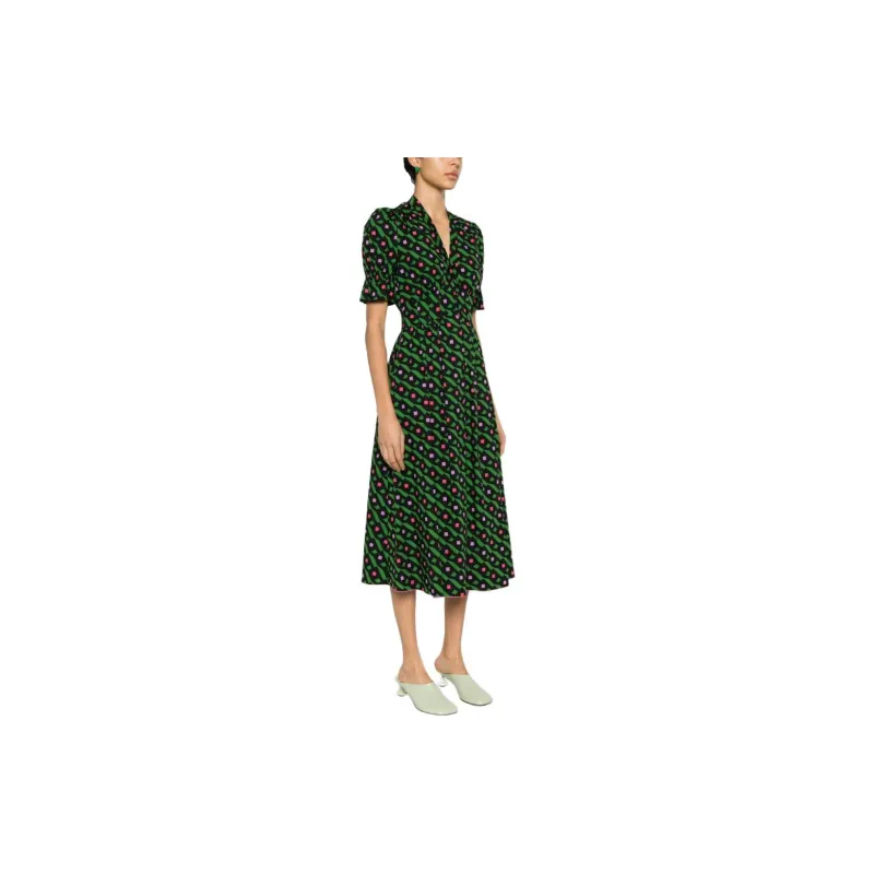 Diane Von Furstenberg SS24 Short Sleeved Dress Women's Black-3