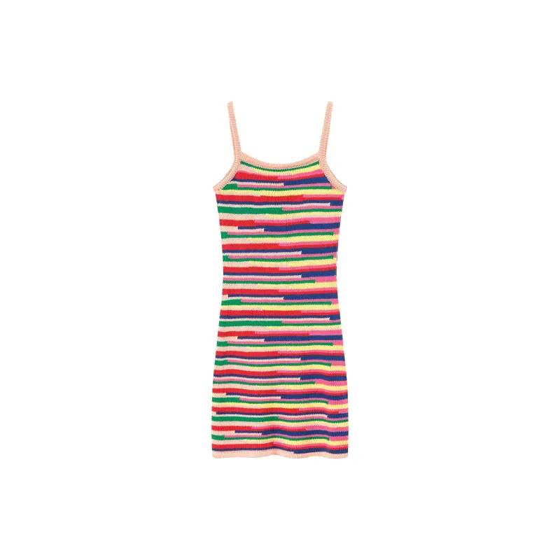 CHUU Slip Dresses Women's Rainbow Stripes-1