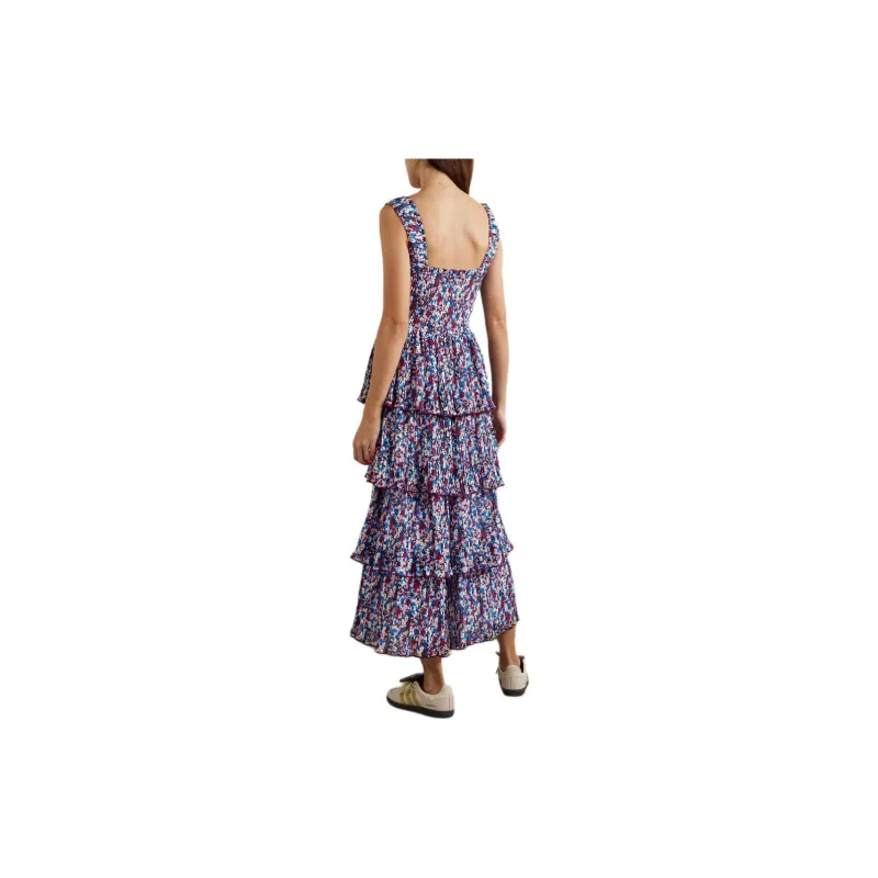 GANNI Floral print Layered Midi Dress-2