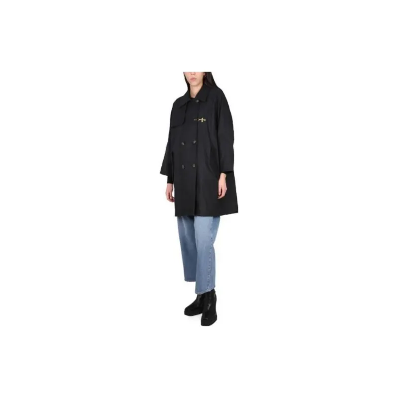 FAY Double-Breasted Straight Hem Boxy Coat-3